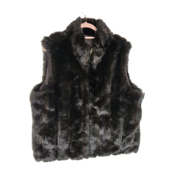 Kristen Blake Faux Fur Reversible Vest nwt womens large
